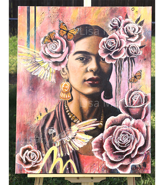 "Frida Thinking of Her Parrots"