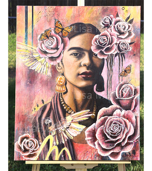 "Frida Thinking of Her Parrots"