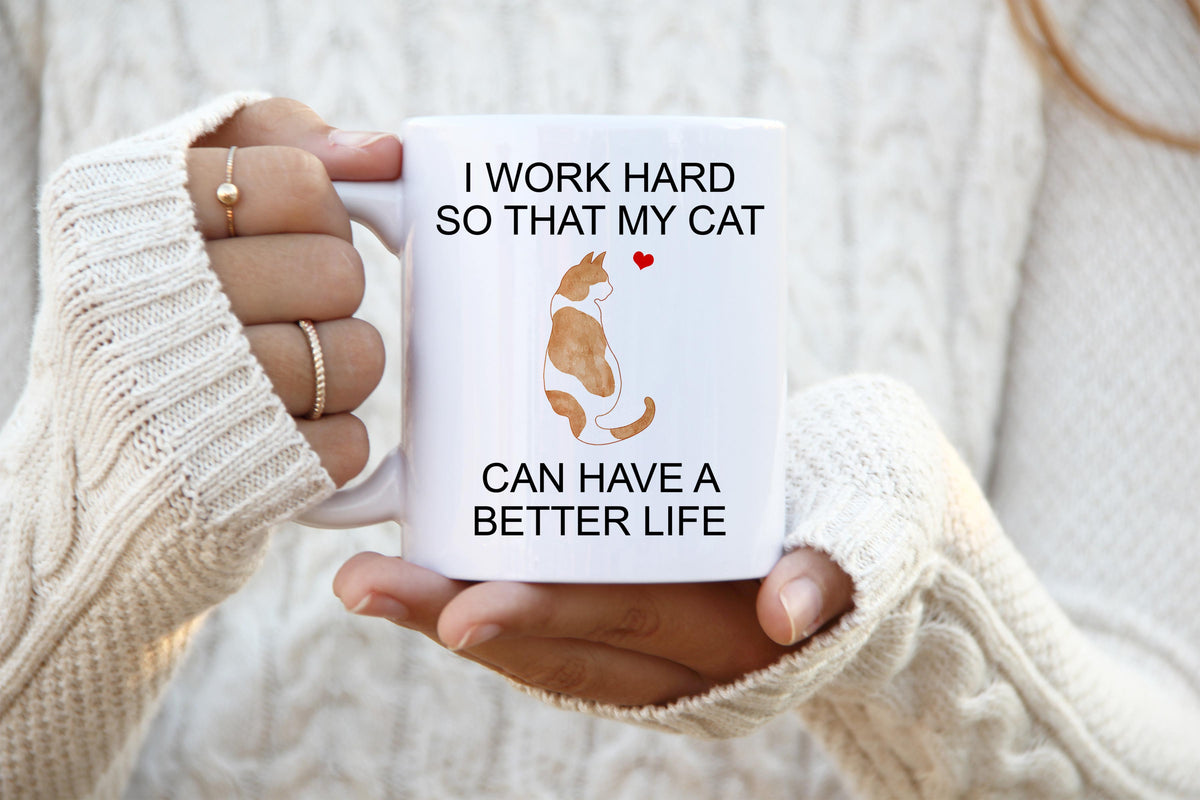 Orange and White Spotted Cat Mug