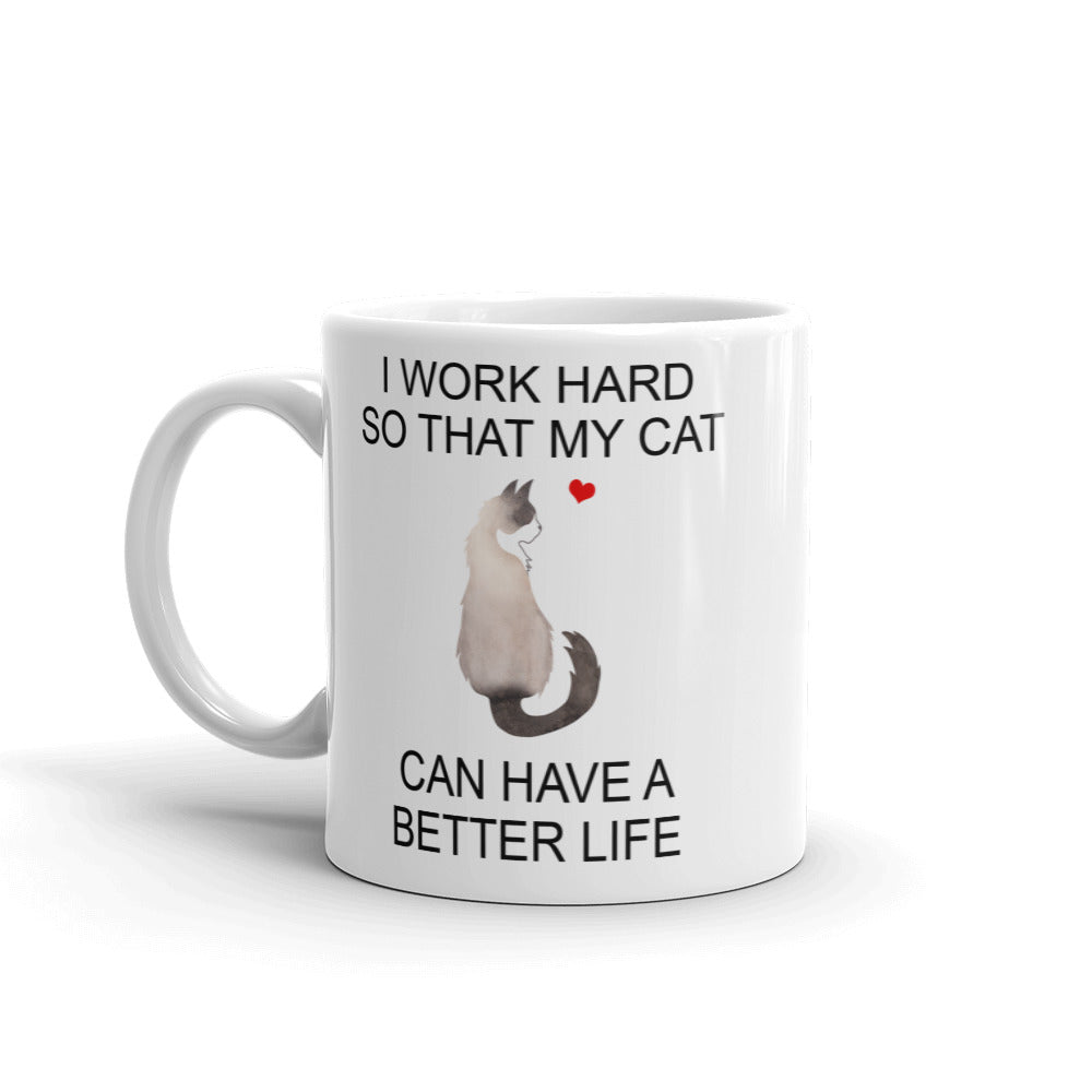 Light Brown Snowshoe Cat Mug - Long Hair