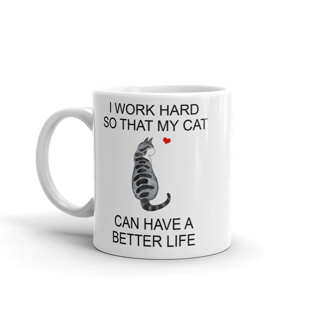 Dark Tuxedo Tabby Cat Mug