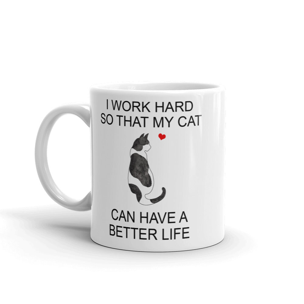 Black and White Spotted Cat Mug