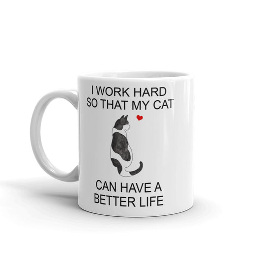 Black and White Spotted Cat Mug