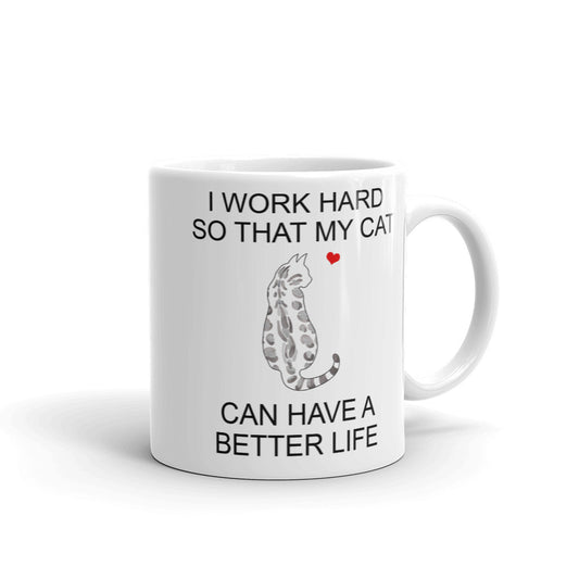 White Bengal Cat Mug