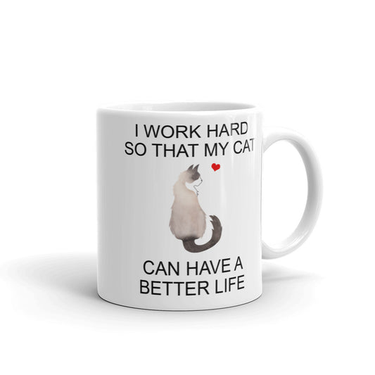Light Brown Snowshoe Cat Mug - Long Hair