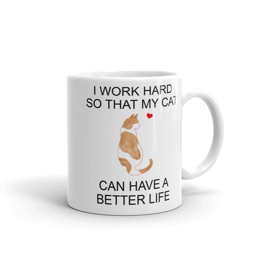 Orange and White Spotted Cat Mug