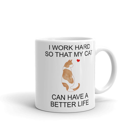 Orange and White Spotted Cat Mug