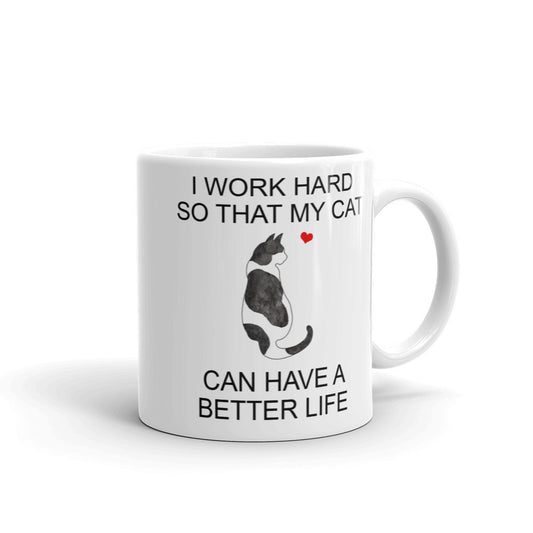 Black and White Spotted Cat Mug